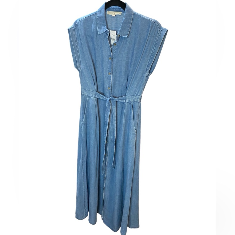 LOFT Shirt Dress Blue